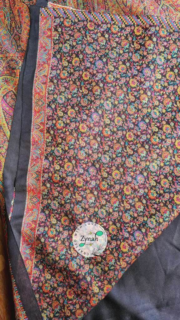 Zynah Pure Silk Kani Jamawar Saree with Grand Pallu & Border; Custom Stitched/Ready-made Blouse, Fall, Petticoat; Shipping available USA, Worldwide