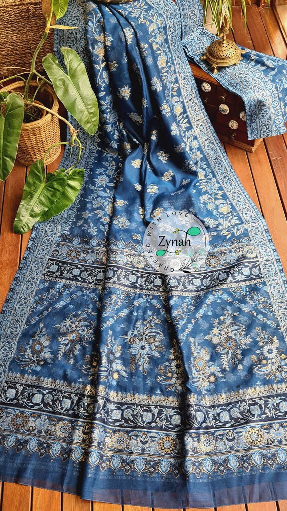 Zynah Pure Raw Silk Kani Saree with Grand Pallu; Custom Stitched/Ready-made Blouse, Fall, Petticoat; Shipping available USA, Worldwide