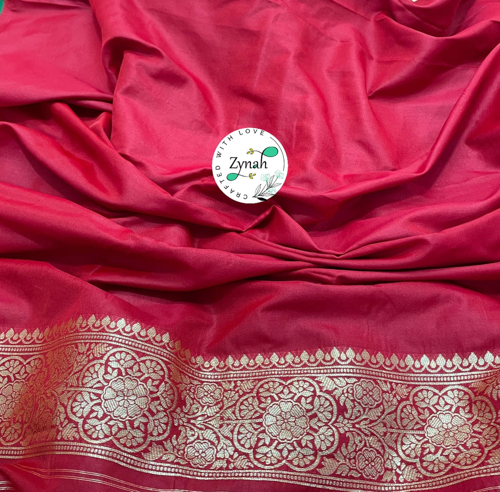 Zynah Pure Banarasi Soft Silk Saree with Patan Patola Weave; Custom Stitched/Ready-made Blouse, Fall, Petticoat; Shipping available USA, Worldwide