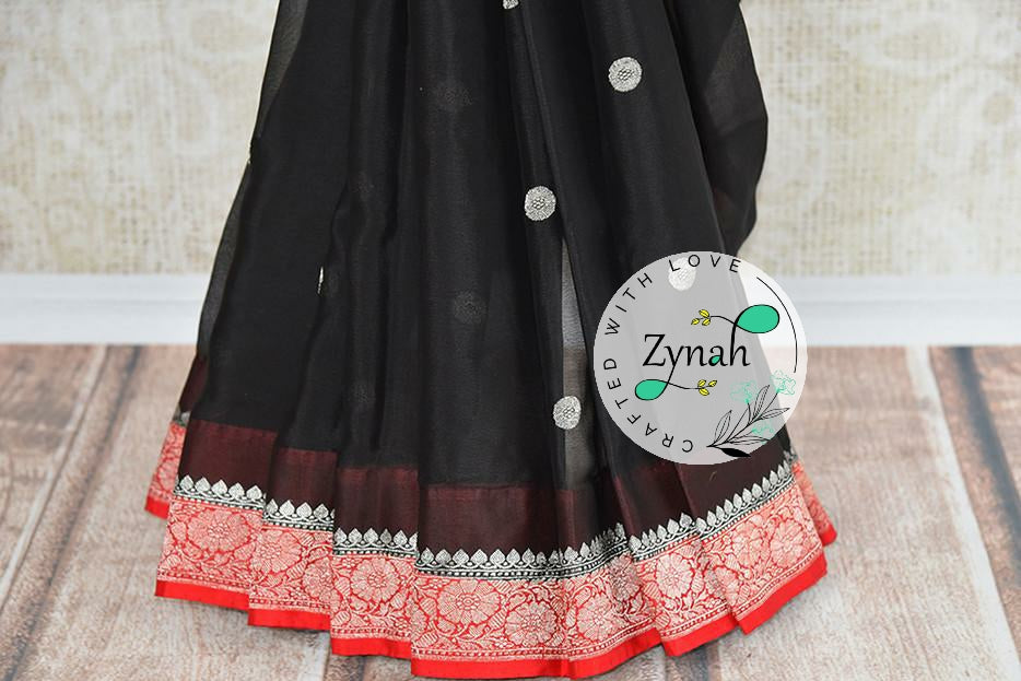 Zynah Pure Banarasi Handloom Khaddi Georgette Saree with Zari Weave; Custom Stitched/Ready-made Blouse, Fall, Petticoat; Shipping available USA, Worldwide