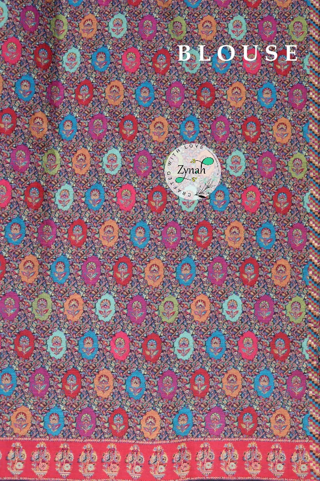 Zynah Pure Silk Kani Jamawar Saree with Butis Body, Grand Pallu & Border; Custom Stitched/Ready-made Blouse, Fall, Petticoat; Shipping available USA, Worldwide