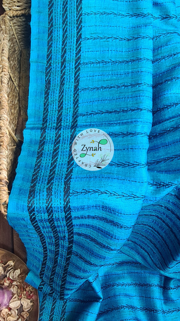 Zynah Handwoven Kantha Silk Saree; Custom Stitched/Ready-made Blouse, Fall, Petticoat; Shipping available USA, Worldwide