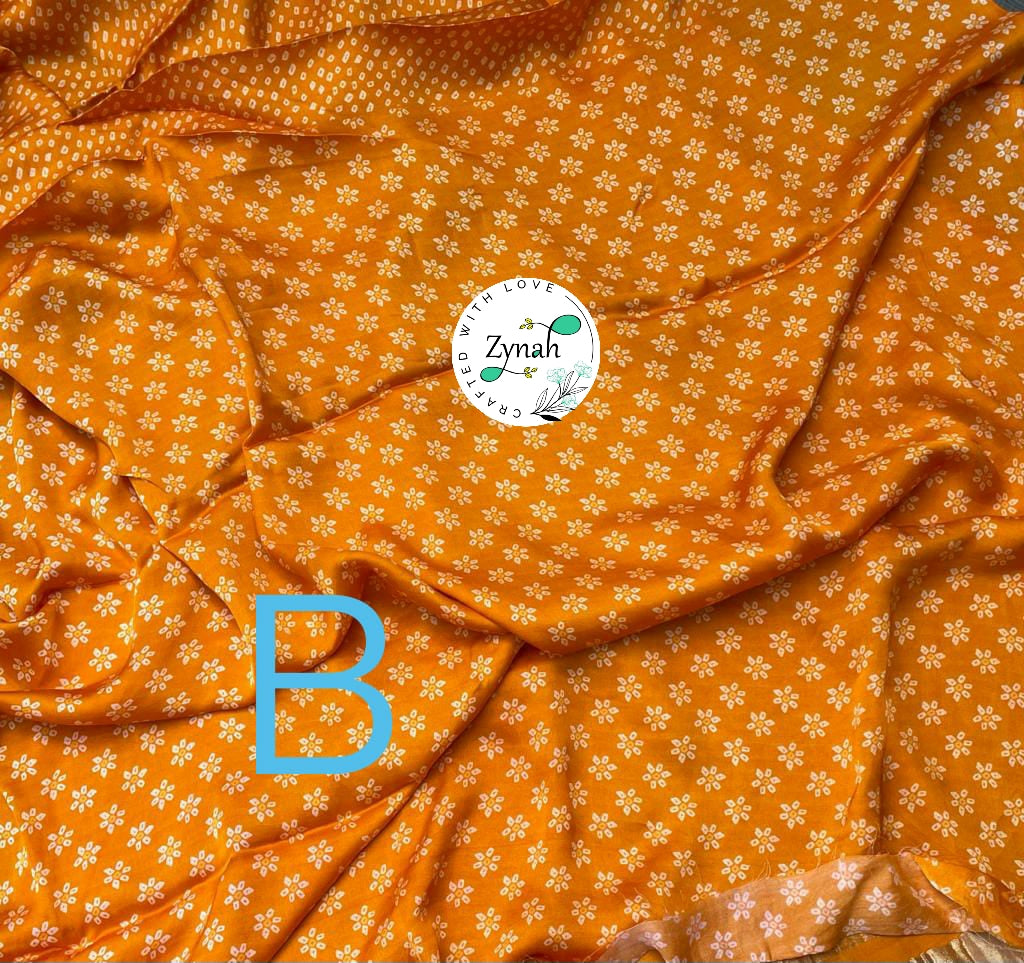 Zynah Pure Gajji Silk Bandhani Saree with Tissue Zari Pallu; Custom Stitched/Ready-made Blouse, Fall, Petticoat; Shipping available USA, Worldwide