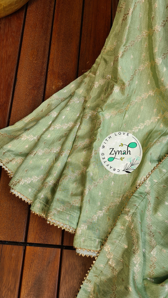 Zynah Pure Munga Silk Saree with Diagonal Stripes, Lehariya Style Weaving & Lace Border; Custom Stitched/Ready-made Blouse, Fall, Petticoat; Shipping available USA, Worldwide