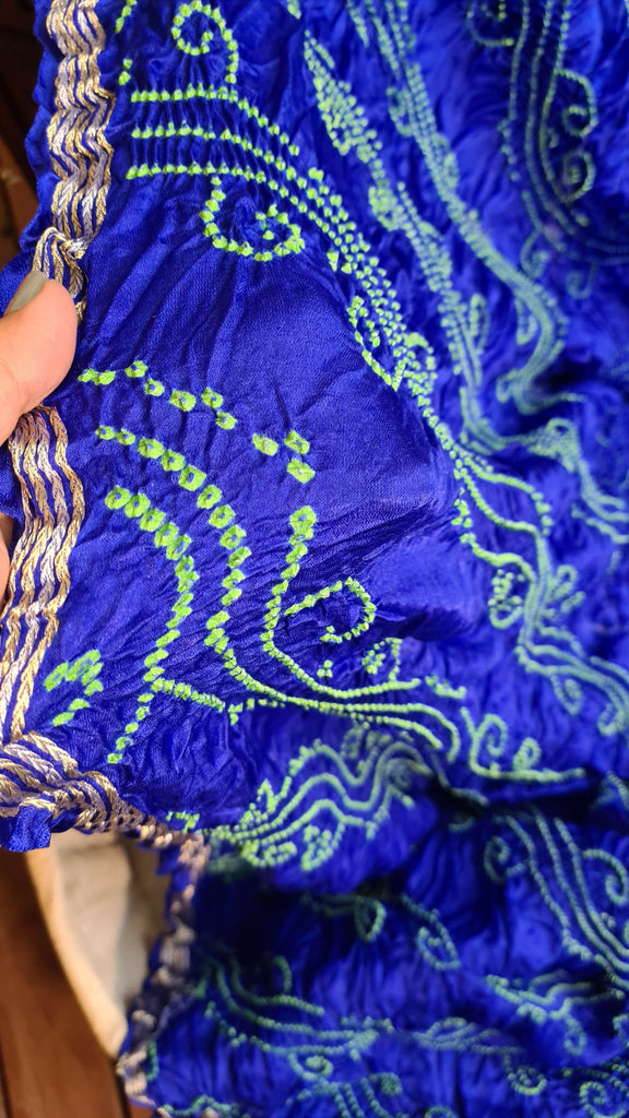 Zynah Pure Gajji Silk Designer Bandhani Saree with Zari Border & Pallu; Custom Stitched/Ready-made Blouse, Fall, Petticoat; Shipping available USA, Worldwide