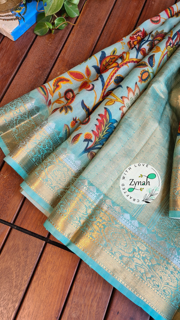 Zynah Pure Tussar Banarasi Silk Saree; Custom Stitched/Ready-made Blouse, Fall, Petticoat; Shipping available USA, Worldwide