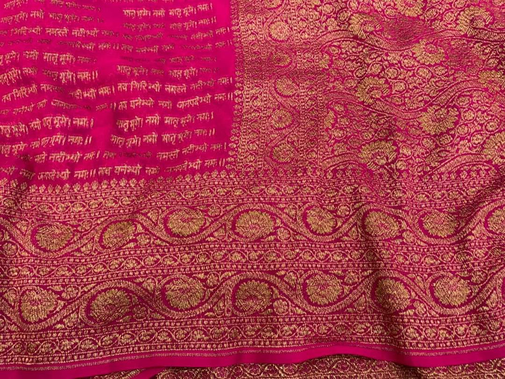 Zynah Pure Handloom Banarasi Woven Khaddi Georgette Saree with Antique Zari Weave; Custom Stitched/Ready-made Blouse, Fall, Petticoat; Shipping available USA, Worldwide