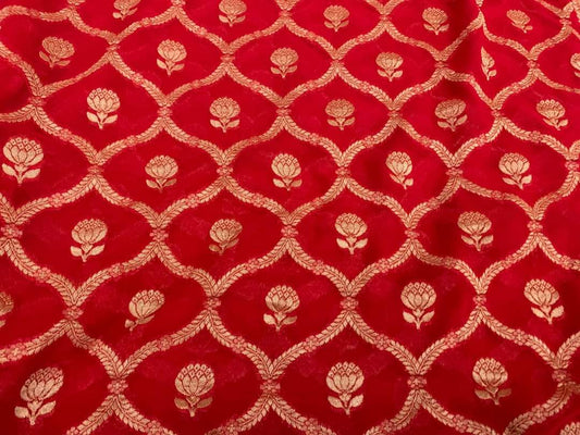 Zynah Pure Handloom Banarasi Woven Khaddi Georgette Saree with Antique Zari Weave; Custom Stitched/Ready-made Blouse, Fall, Petticoat; Shipping available USA, Worldwide