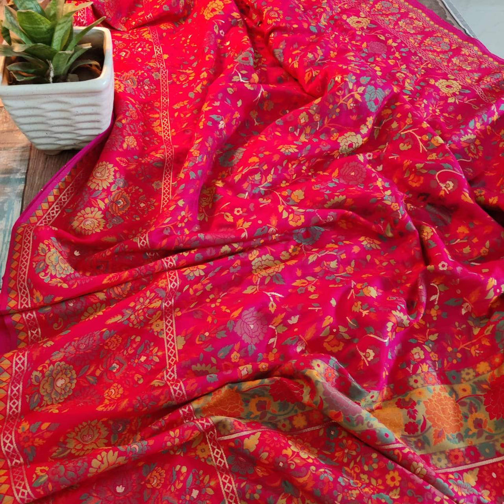 Zynah Pure Kani Silk Cotton Saree; Custom Stitched/Ready-made Blouse, Fall, Petticoat; Shipping available USA, Worldwide
