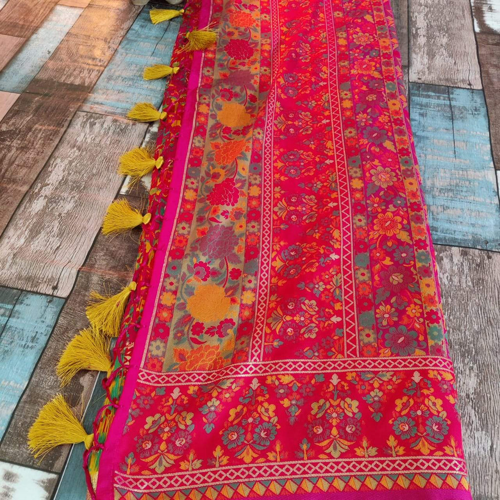 Zynah Pure Kani Silk Cotton Saree; Custom Stitched/Ready-made Blouse, Fall, Petticoat; Shipping available USA, Worldwide