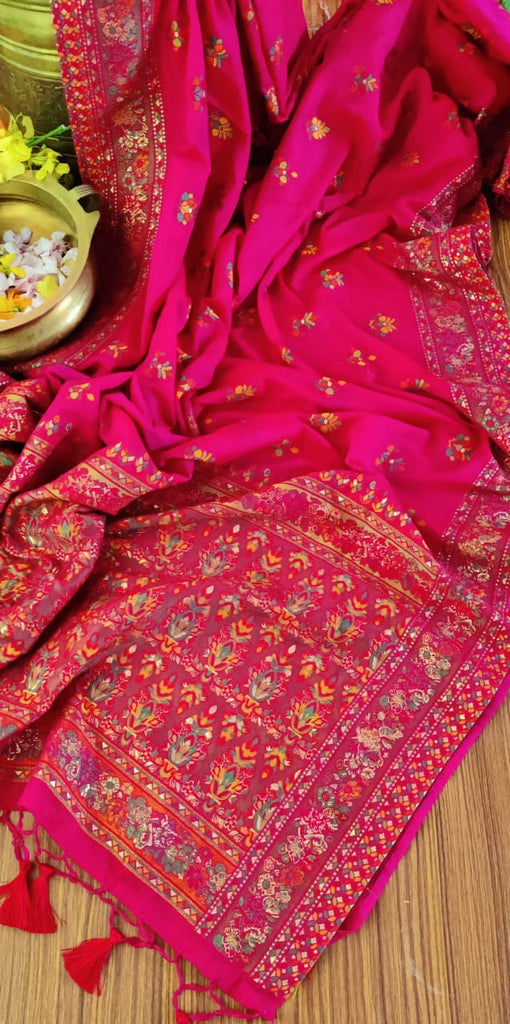 Zynah Pure Kani Silk Cotton Saree; Custom Stitched/Ready-made Blouse, Fall, Petticoat; Shipping available USA, Worldwide