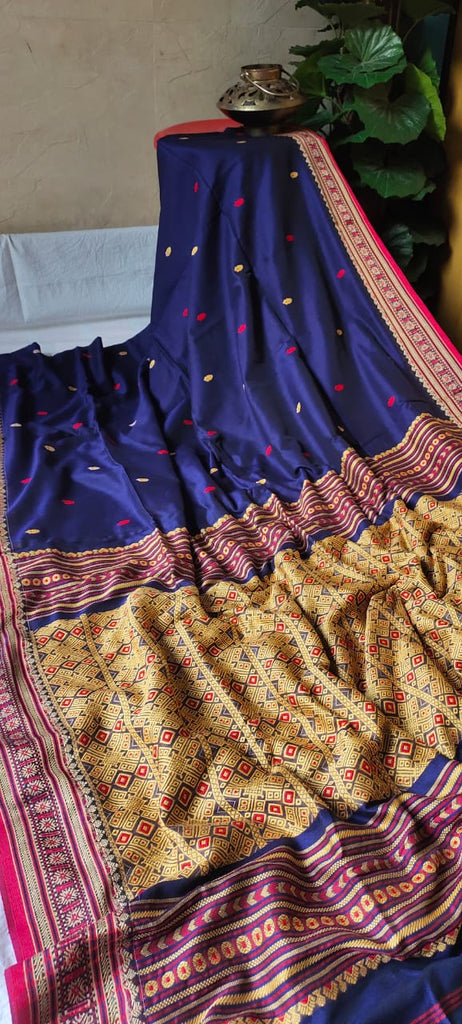 Zynah Pure Organic Khadi(140c) Jamdhani Saree; Custom Stitched/Ready-made Blouse, Fall, Petticoat; Shipping available USA, Worldwide