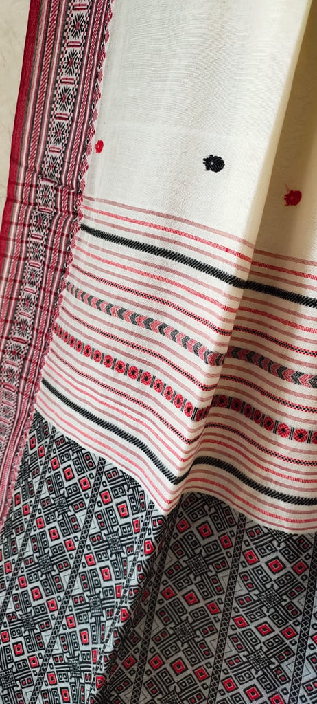 Zynah Pure Organic Khadi(140c) Jamdhani Saree; Custom Stitched/Ready-made Blouse, Fall, Petticoat; Shipping available USA, Worldwide
