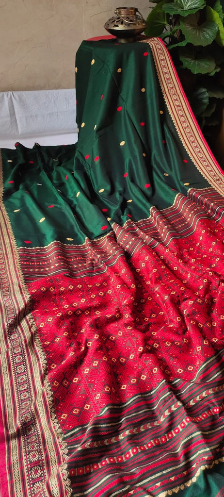 Zynah Pure Organic Khadi(140c) Jamdhani Saree; Custom Stitched/Ready-made Blouse, Fall, Petticoat; Shipping available USA, Worldwide