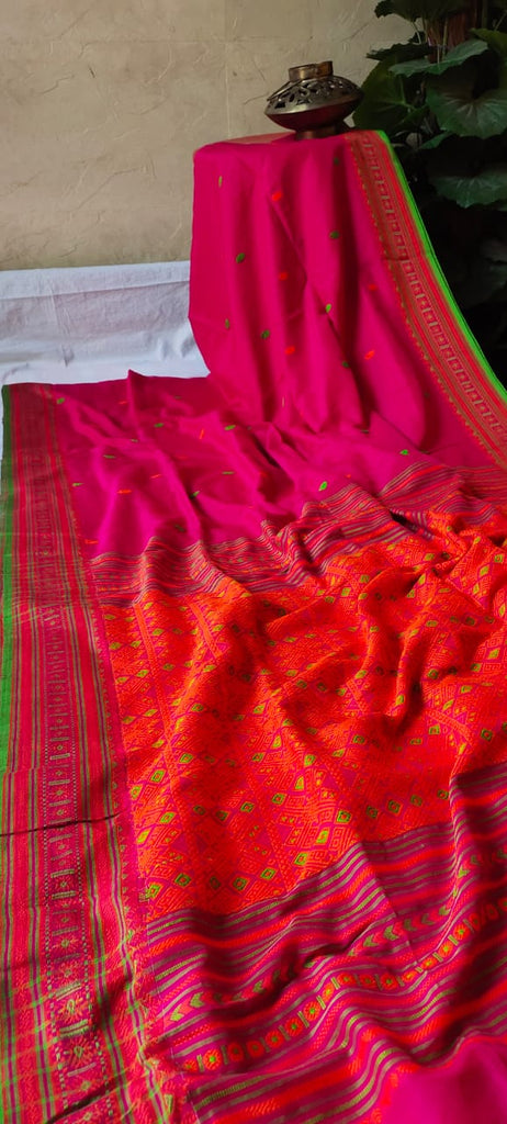 Zynah Pure Organic Khadi(140c) Jamdhani Saree; Custom Stitched/Ready-made Blouse, Fall, Petticoat; Shipping available USA, Worldwide