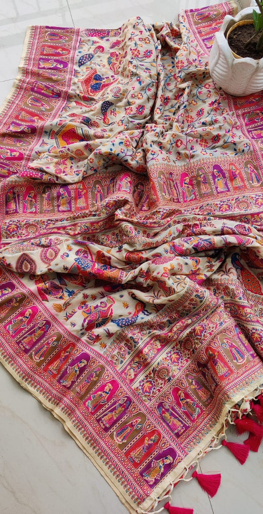 Zynah Pure Kani Silk Cotton Saree; Custom Stitched/Ready-made Blouse, Fall, Petticoat; Shipping available USA, Worldwide