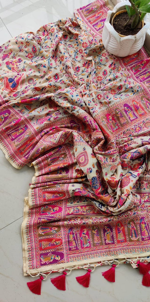 Zynah Pure Kani Silk Cotton Saree; Custom Stitched/Ready-made Blouse, Fall, Petticoat; Shipping available USA, Worldwide