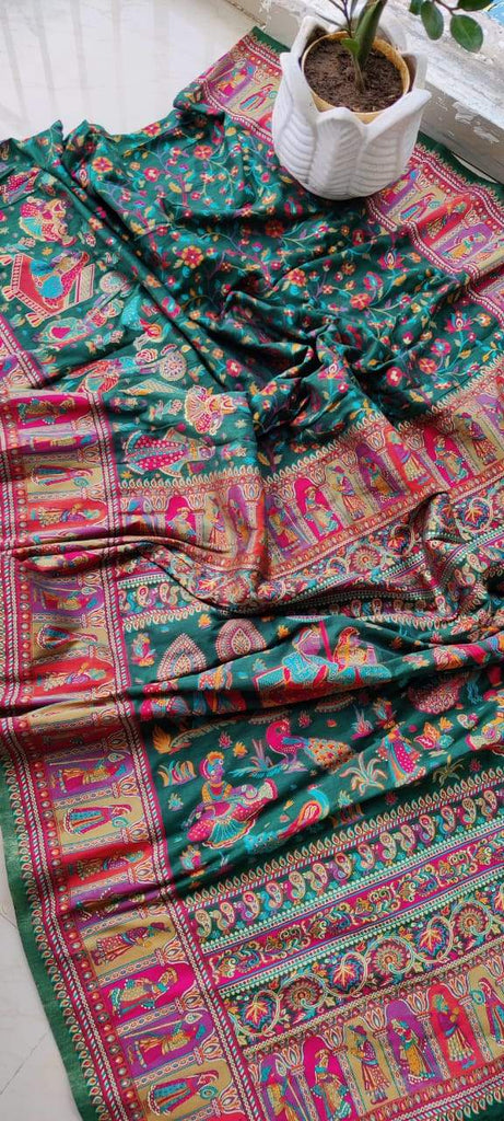 Zynah Pure Kani Silk Cotton Saree with Vibrant Colour Weave; Custom Stitched/Ready-made Blouse, Fall, Petticoat; Shipping available USA, Worldwide
