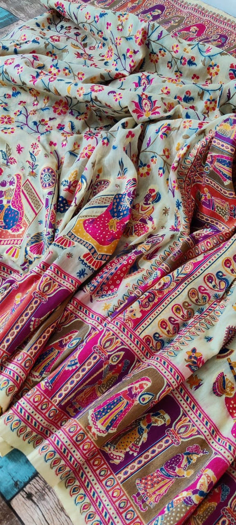 Zynah Pure Kani Silk Cotton Saree; Custom Stitched/Ready-made Blouse, Fall, Petticoat; Shipping available USA, Worldwide
