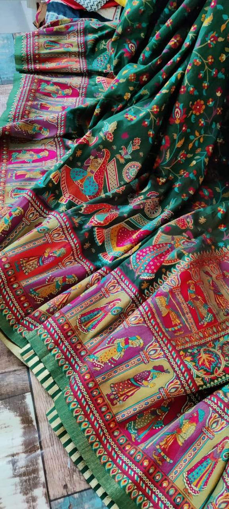 Zynah Pure Kani Silk Cotton Saree with Vibrant Colour Weave; Custom Stitched/Ready-made Blouse, Fall, Petticoat; Shipping available USA, Worldwide