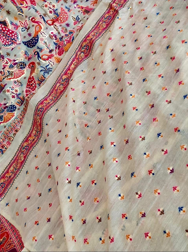 Zynah Pure Kani Silk Cotton Saree; Custom Stitched/Ready-made Blouse, Fall, Petticoat; Shipping available USA, Worldwide