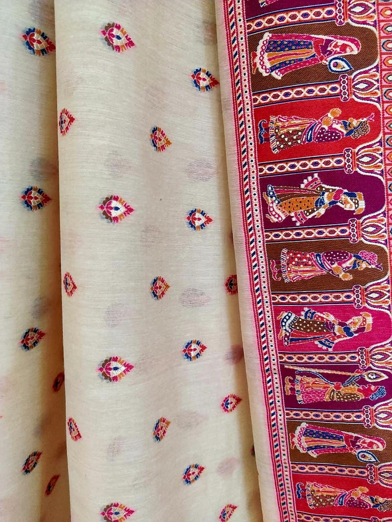 Zynah Pure Kani Silk Cotton Saree; Custom Stitched/Ready-made Blouse, Fall, Petticoat; Shipping available USA, Worldwide