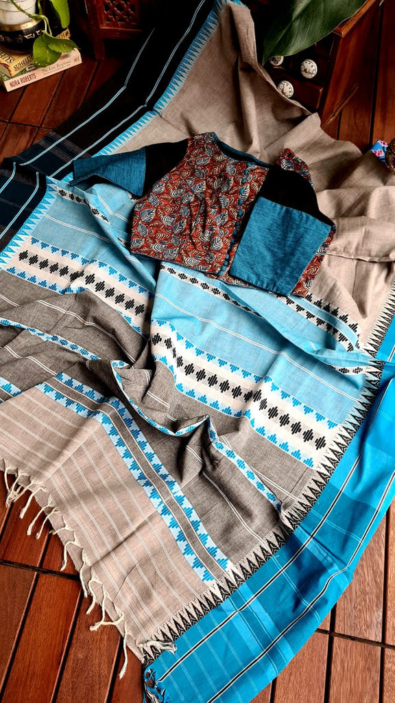 Zynah Cotton Begampuri Handwoven Saree with Readymade Blouse; Custom Stitched/Ready-made Blouse, Fall, Petticoat; Shipping available USA, Worldwide