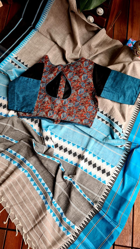 Zynah Cotton Begampuri Handwoven Saree with Readymade Blouse; Custom Stitched/Ready-made Blouse, Fall, Petticoat; Shipping available USA, Worldwide