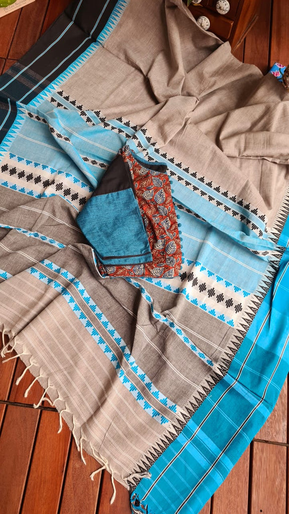 Zynah Cotton Begampuri Handwoven Saree with Readymade Blouse; Custom Stitched/Ready-made Blouse, Fall, Petticoat; Shipping available USA, Worldwide