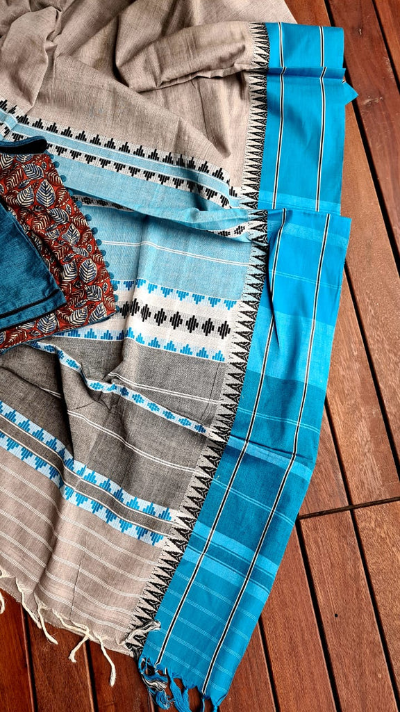 Zynah Cotton Begampuri Handwoven Saree with Readymade Blouse; Custom Stitched/Ready-made Blouse, Fall, Petticoat; Shipping available USA, Worldwide