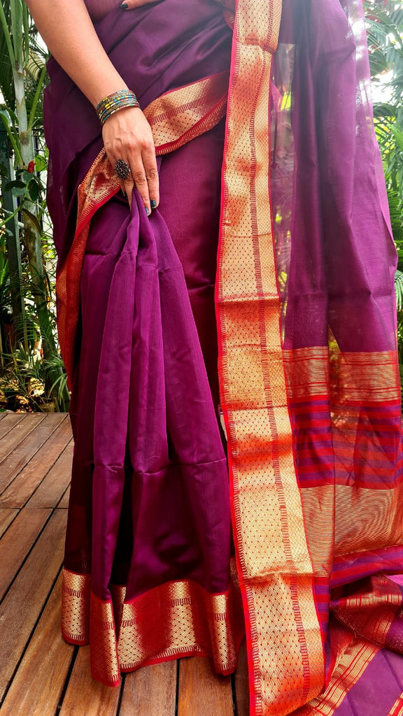 Zynah Pure Handloom Maheshwari Silk Cotton Saree with Contrast Blouse-piece; Custom Stitched/Ready-made Blouse, Fall, Petticoat; Shipping available USA, Worldwide