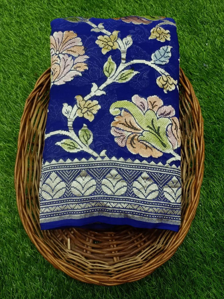 Zynah Pure Khaddi Georgette Saree with Handbrush Dye; Custom Stitched/Ready-made Blouse, Fall, Petticoat; Shipping available USA, Worldwide