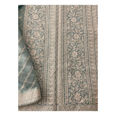 Zynah Pure Tussar Kota Silk Lehriya Style Saree with Chikankari Embroidery; Custom Stitched/Ready-made Blouse, Fall, Petticoat; Shipping available USA, Worldwide