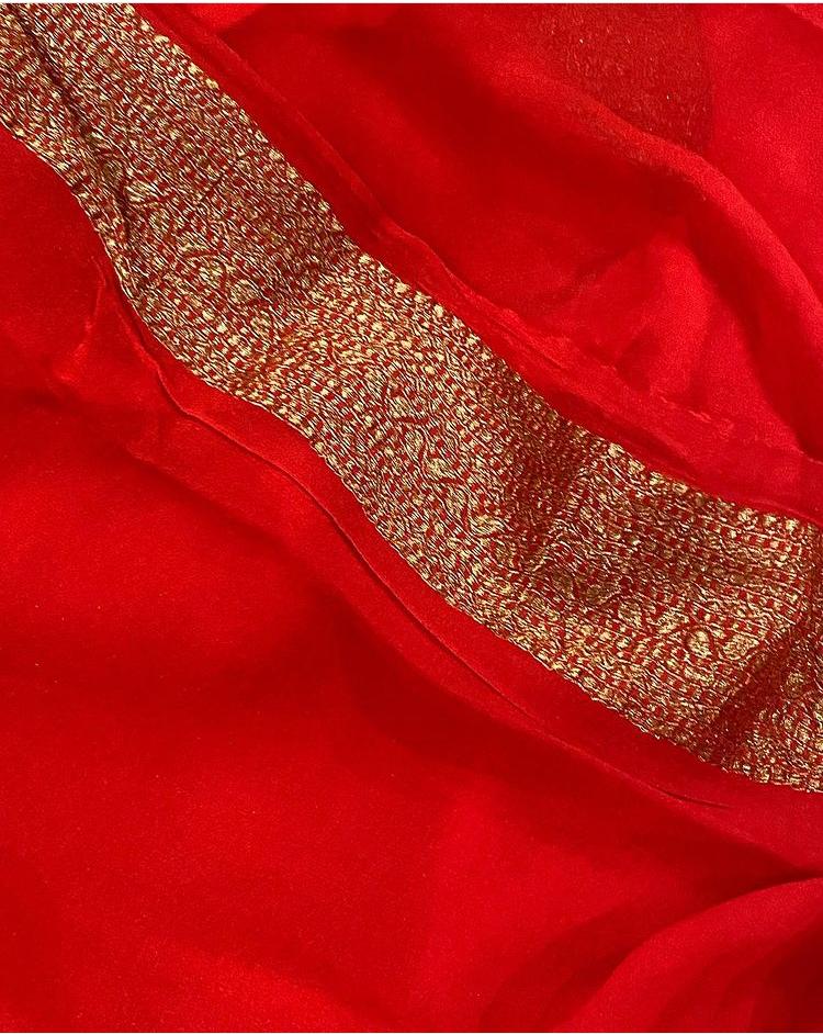 Zynah Pure Banarasi Woven Khaddi Georgette Saree with Antique Zari Weave; Custom Stitched/Ready-made Blouse, Fall, Petticoat; Shipping available USA, Worldwide