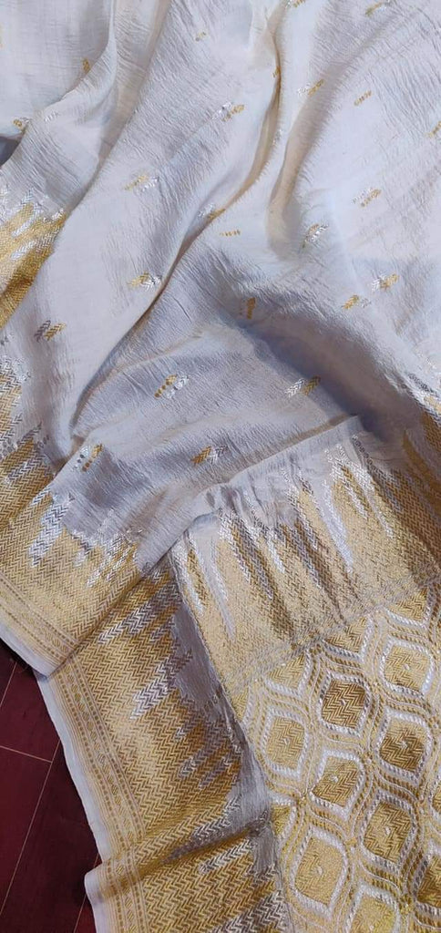 Zynah Pure Khaddi Georgette Banarasi Handloom Saree; Custom Stitched/Ready-made Blouse, Fall, Petticoat; Shipping available USA, Worldwide