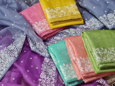 Zynah Pure Organza Handcrafted Saree with Parsi Inspired Embroidery & Crochet Lace; Custom Stitched/Ready-made Blouse, Fall, Petticoat; Shipping available USA, Worldwide Zynah Pure Organza Handcrafted Saree with Parsi Inspired Embroidery & Crochet Lace; Custom Stitched/Ready-made Blouse, Fall, Petticoat; Shipping available USA, Worldwide
