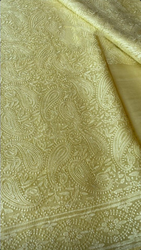 Zynah Pure Organza Silk Saree with Chikankari Embroidery; Custom Stitched/Ready-made Blouse, Fall, Petticoat; Shipping available USA, Worldwide