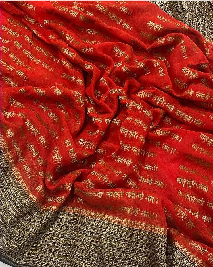 Zynah Pure Banarasi Woven Khaddi Georgette Saree with Antique Zari Weave; Custom Stitched/Ready-made Blouse, Fall, Petticoat; Shipping available USA, Worldwide