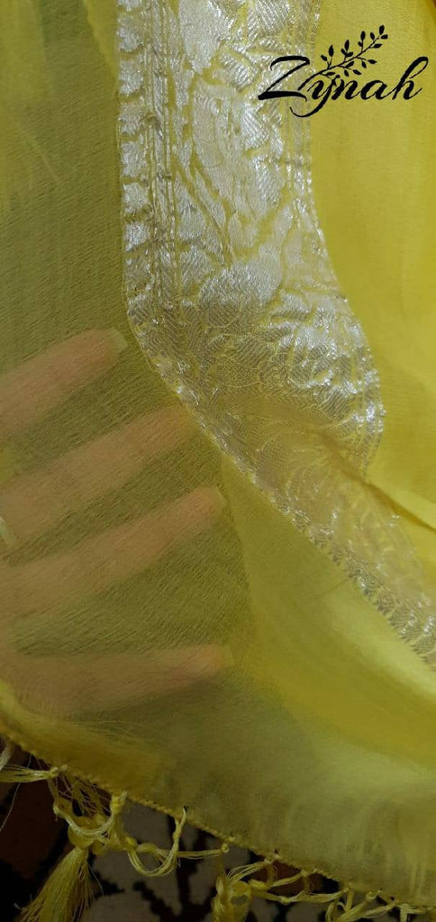 Zynah Pure Banarasi Handloom Khaddi Georgette Saree with Zari Weave; Custom Stitched/Ready-made Blouse, Fall, Petticoat; Shipping available USA, Worldwide