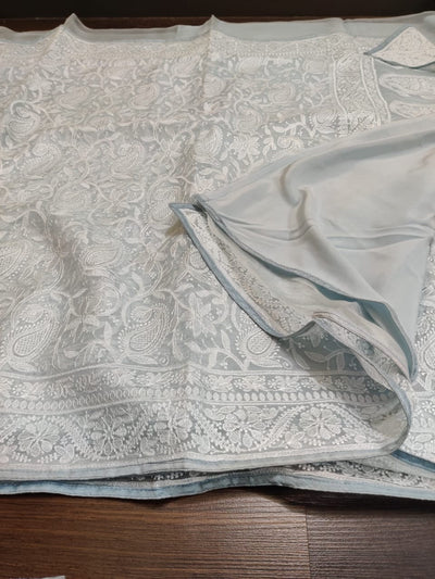 Zynah Pure Organza Chikankari Saree in Pastel Shades; Available in many colors; stitched readymade blouse,fall,petticoat,available in USA Zynah Pure Organza Chikankari Saree in Pastel Shades; Available in many colors; stitched readymade blouse,fall,petticoat,available in USA