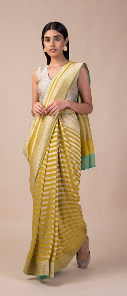 Zynah Khaddi Georgette Banarasi Woven Saree; Custom Stitched/Ready-made Blouse, Fall, Petticoat; Shipping available USA, Worldwide