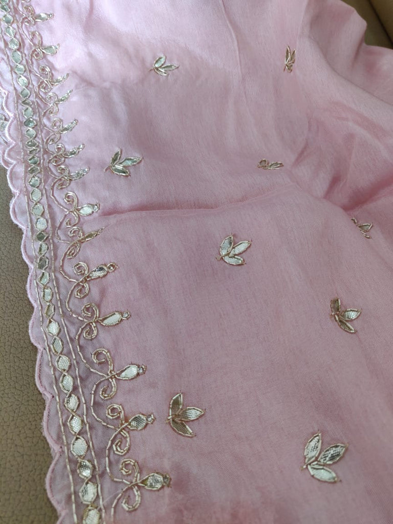 Zynah Organza Silk Saree, Cut Dana, Zardosi, & Gota Patti Handwork; Custom Stitched/Ready-made Blouse, Fall, Petticoat; Shipping available USA, Worldwide