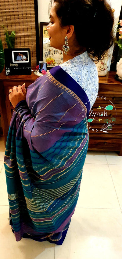 Zynah Handloom marked mercerised cotton 'Begampuri' Saree; Custom Stitched/Ready-made Blouse, Fall, Petticoat; Shipping available USA, Worldwide