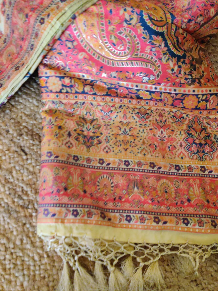 Zynah Pure Kani Silk Cotton Saree with Grand Pallu, Jaal woven body; Custom Stitched/Ready-made Blouse, Fall, Petticoat; Shipping available USA, Worldwide