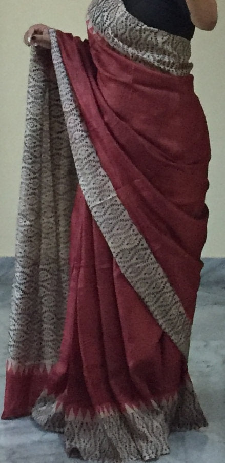 Zynah Pure Tussar Silk Handcrafted Sarees with Handblock Prints; stitched readymade blouse,fall,petticoat,available in USA & Worldwide