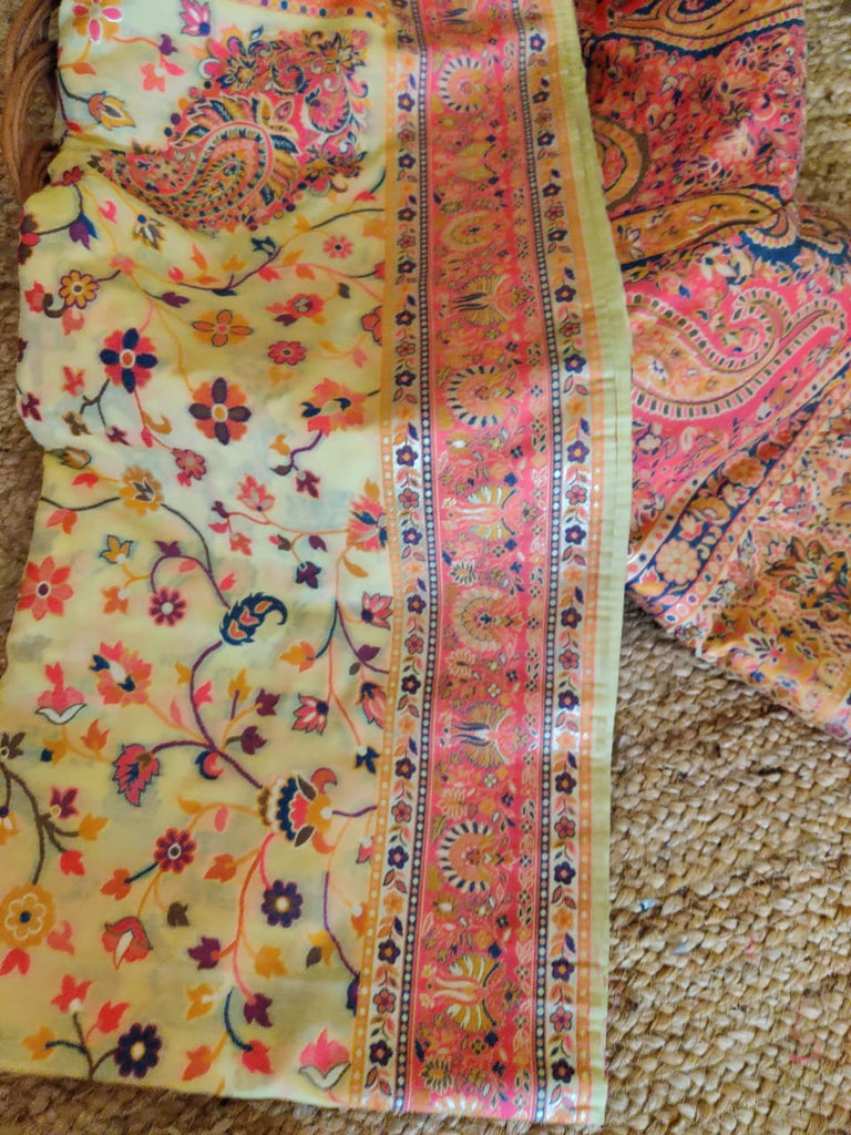Zynah Pure Kani Silk Cotton Saree with Grand Pallu, Jaal woven body; Custom Stitched/Ready-made Blouse, Fall, Petticoat; Shipping available USA, Worldwide