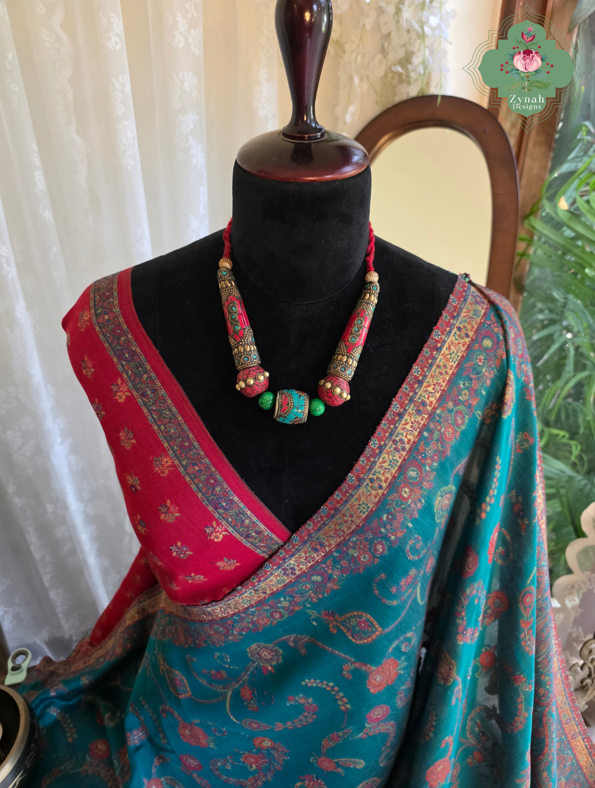 Gargi | Turquoise Blue Kashmiri Pure Kani Silk Jamavar Weave Saree | Made To Order