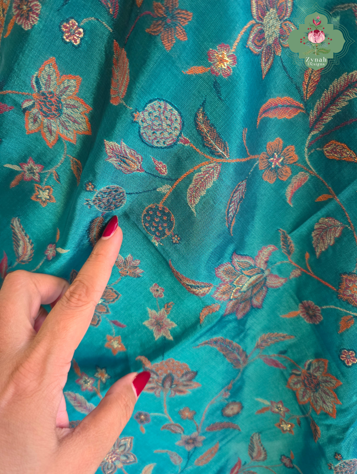 Heemal |Turquoise Blue Kashmiri Pure Kani Silk Jamavar Weave Saree | Made To Order
