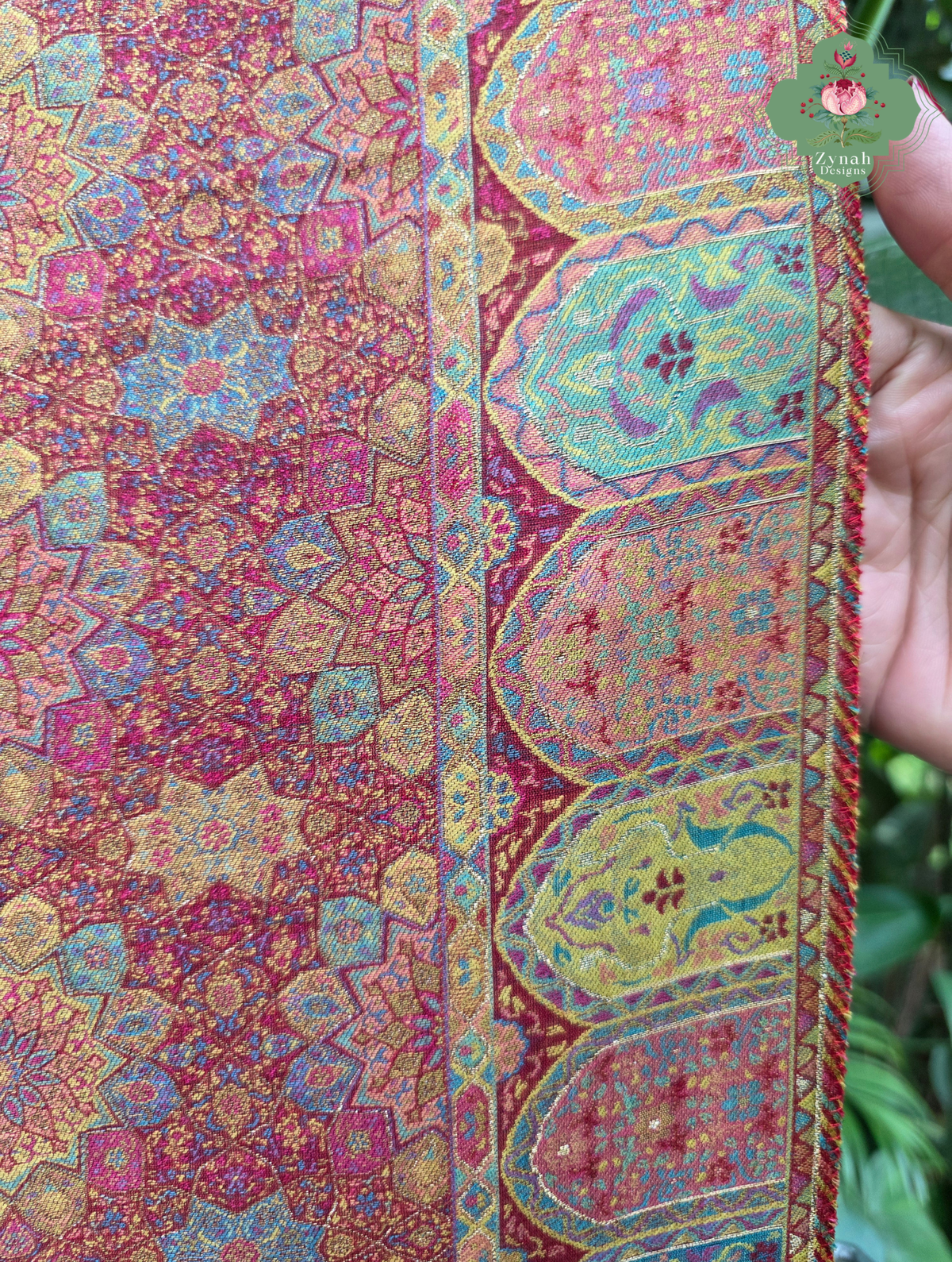 Kashmira | Dusty Rose Pink & Antique Gold Kashmiri Pure Kani Silk Jamavar Weave Saree | Made To Order