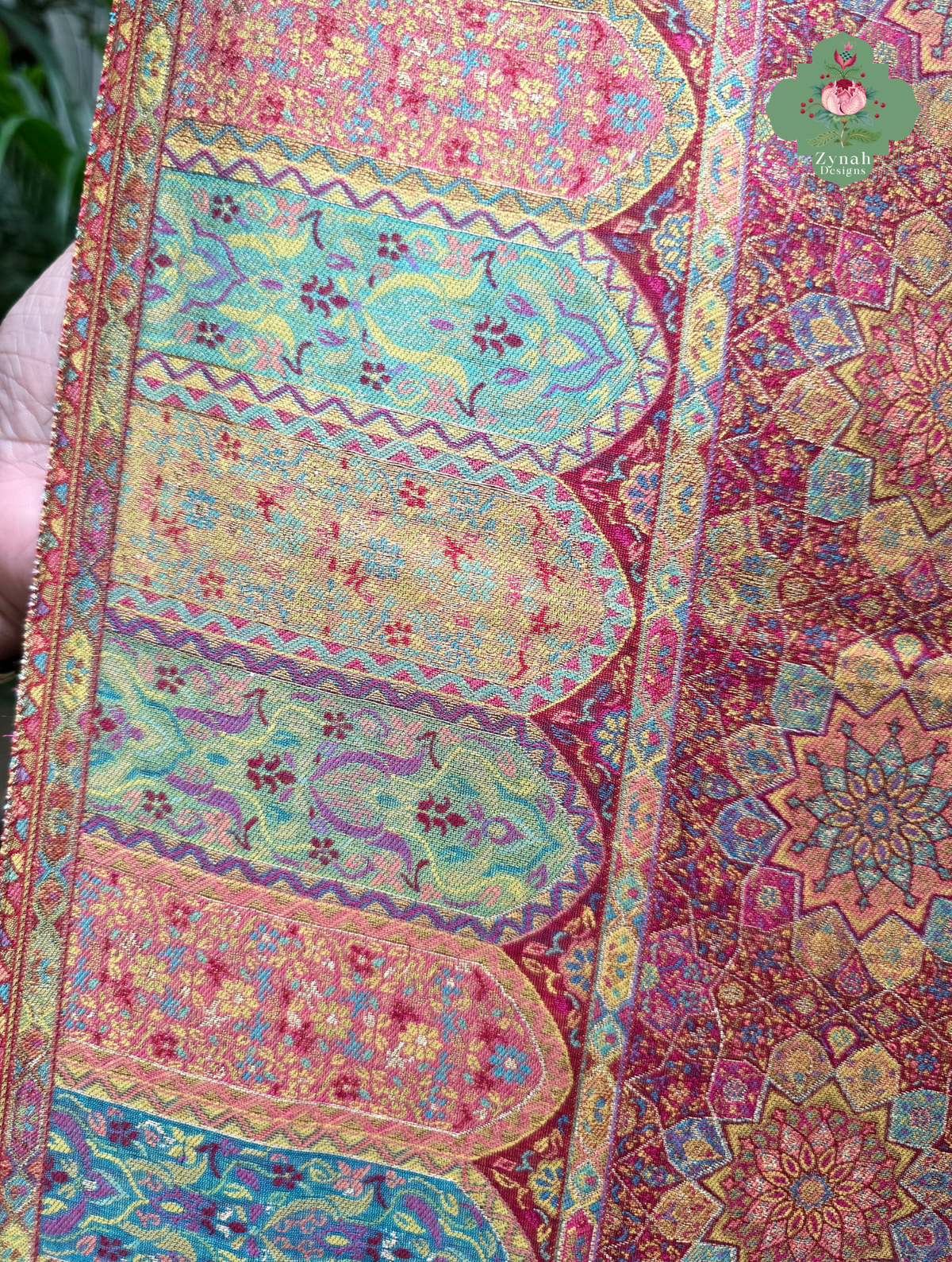 Kashmira | Dusty Rose Pink & Antique Gold Kashmiri Pure Kani Silk Jamavar Weave Saree | Made To Order